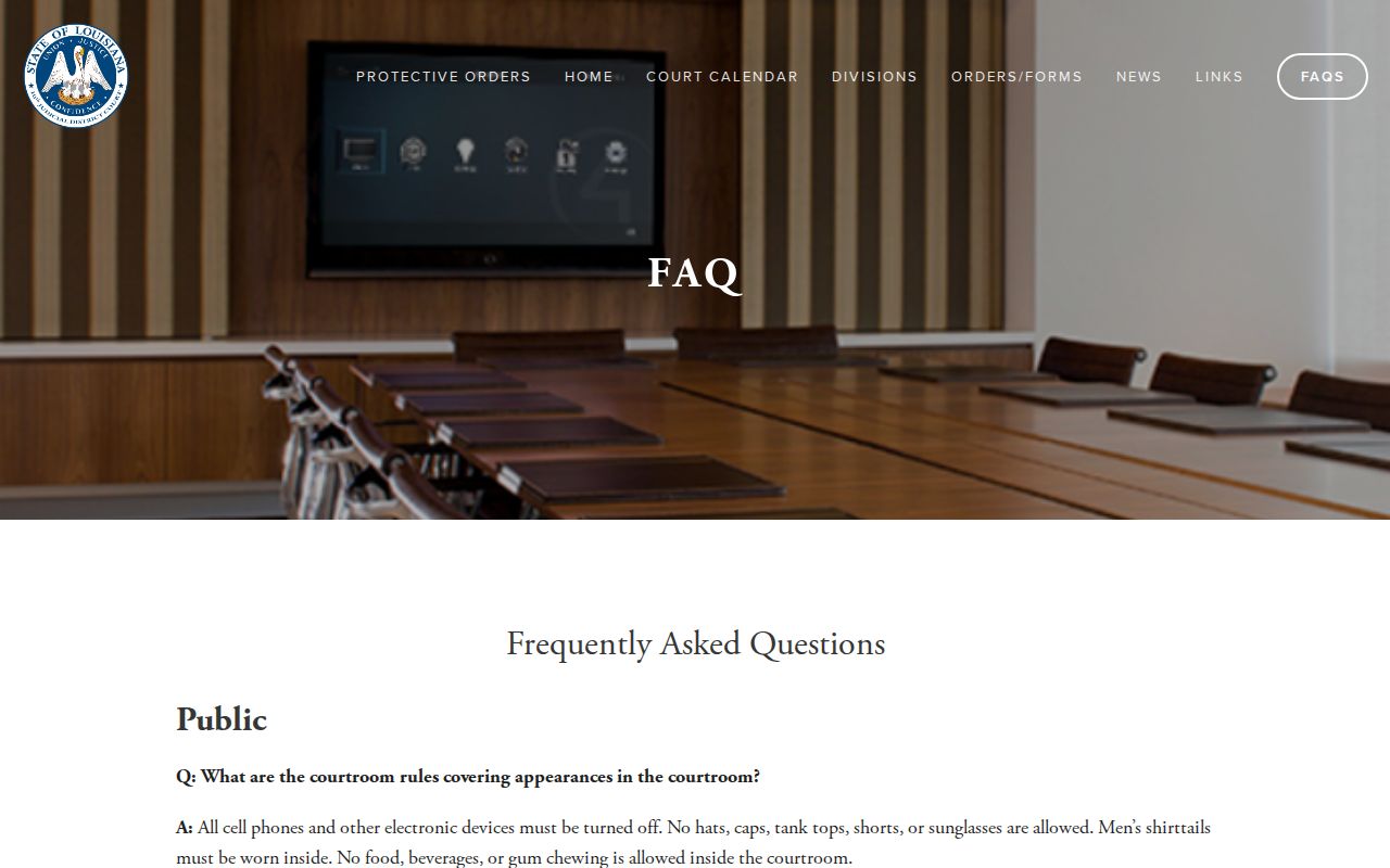 Natchitoches Parish civil court docket FAQ with motion-hour information