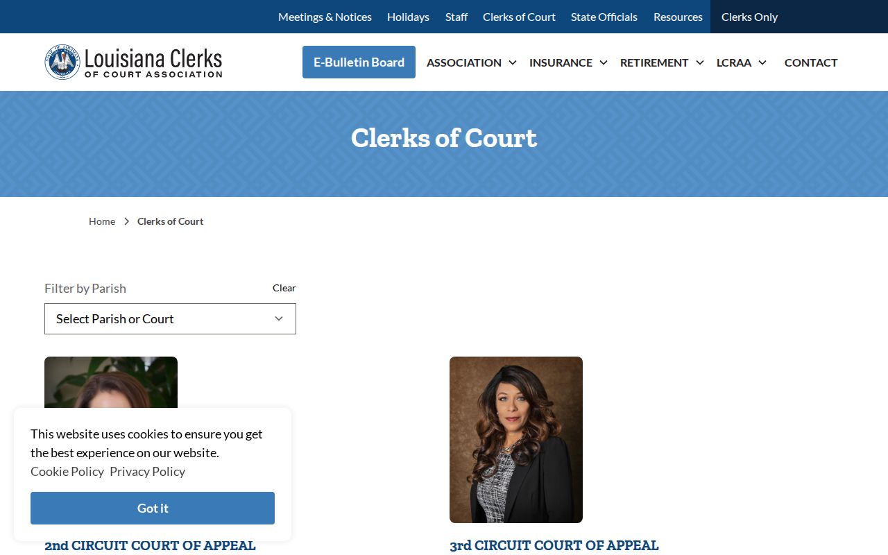 Natchitoches Parish court records clerk directory entry